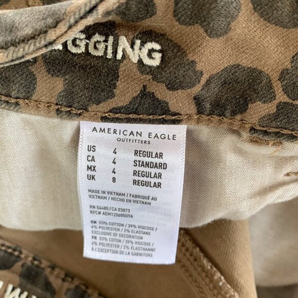 American Eagle Brown Leopard Print Super Stretch Jegging US 4 Skinny - Picture 6 of 7